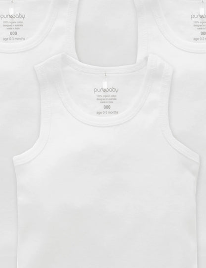 Purebaby Rib Singlet 4PK