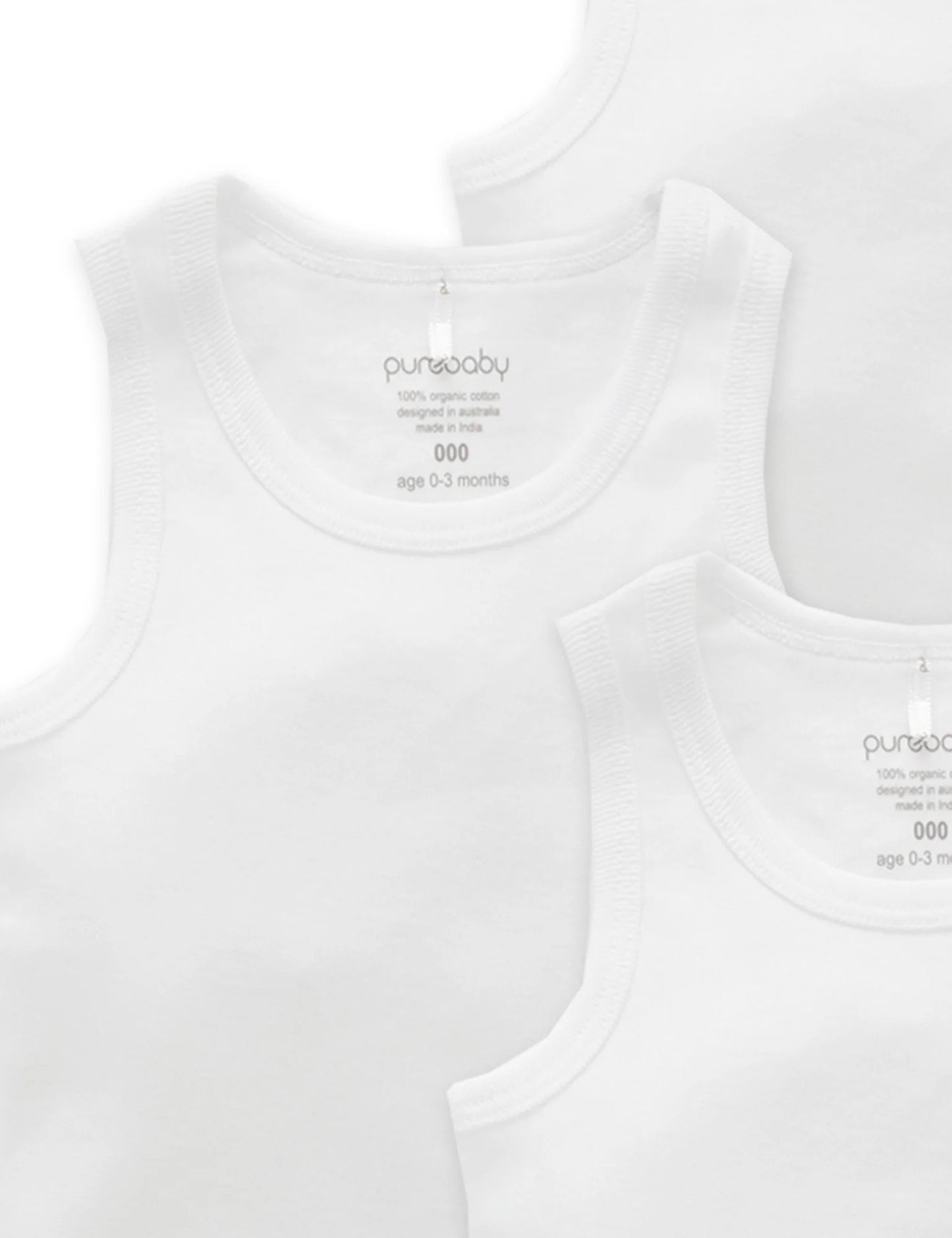 Purebaby Rib Singlet 4PK