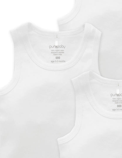 Purebaby Rib Singlet 4PK