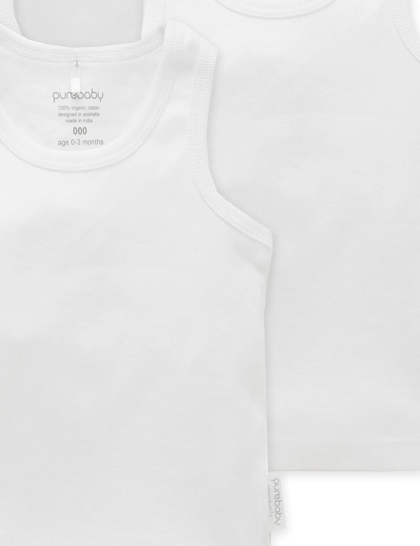 Purebaby Rib Singlet 4PK
