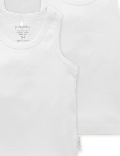 Purebaby Rib Singlet 4PK