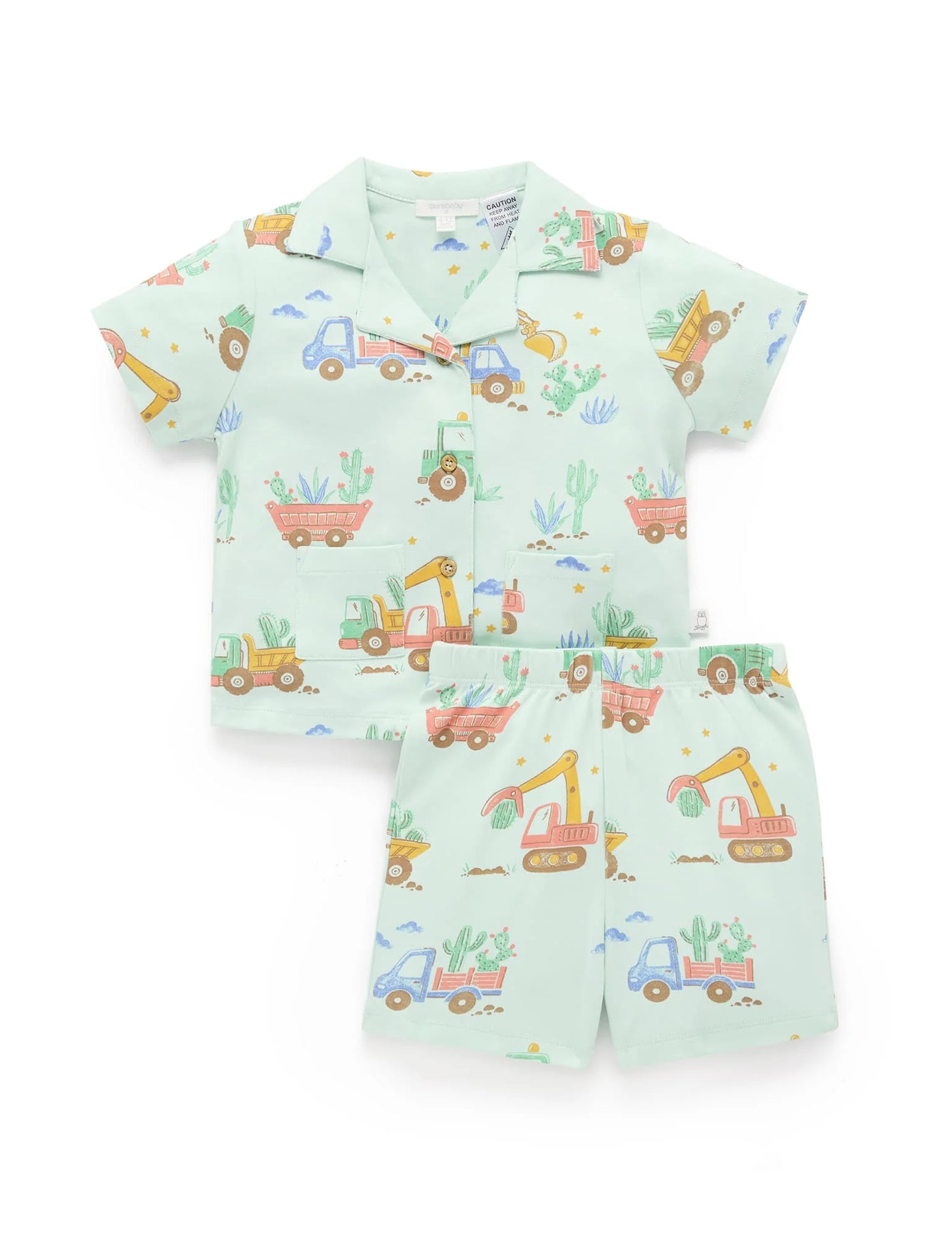 Purebaby Button Up PJ Set