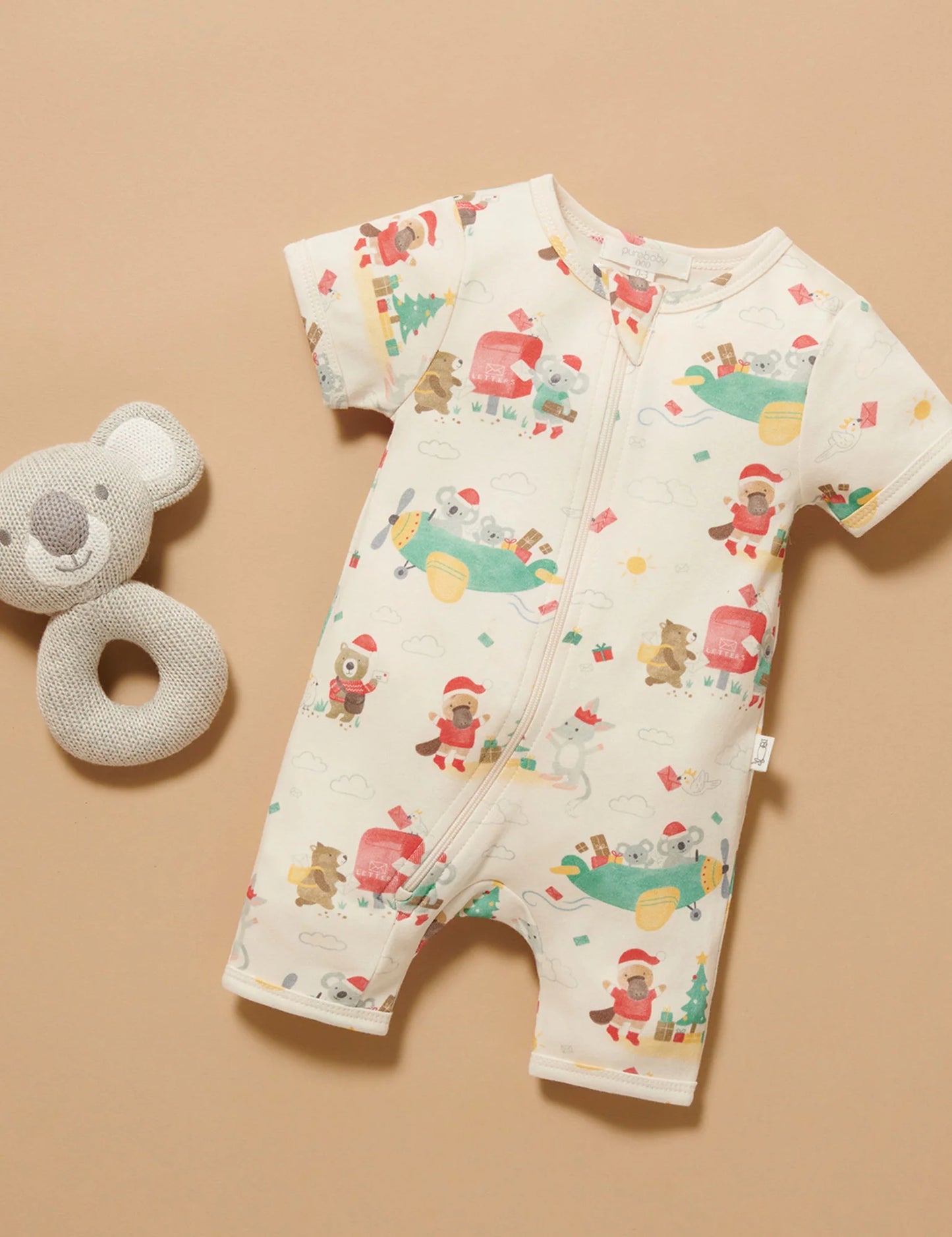 Purebaby SS Zip Growsuit