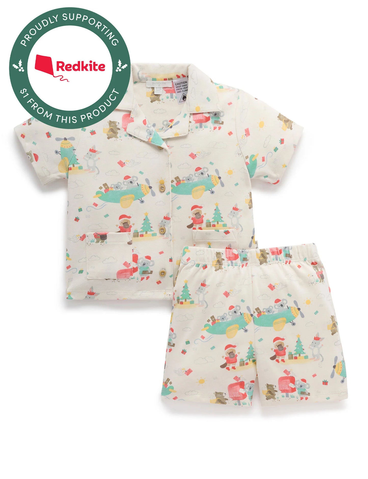 Purebaby Button Up PJ Set