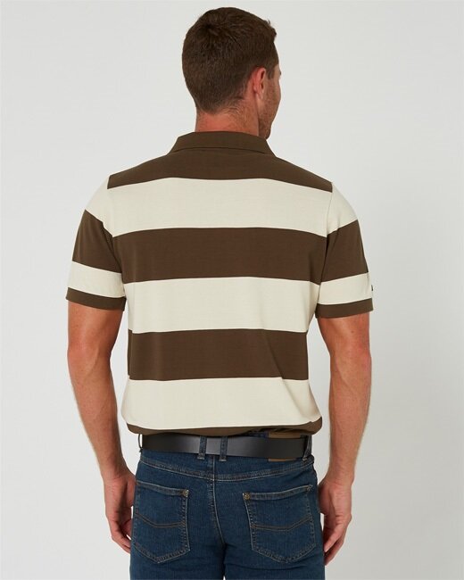 Pilbara Mens Y/D Striped Pocket Polo