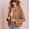 SM Suede Gather Hem Bomber Jacket