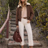 SM Sherpa Lined Suede bomber Jacket