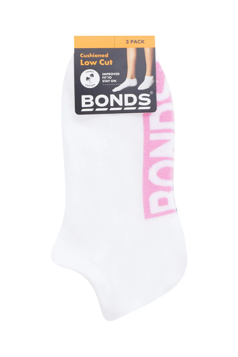 Bonds Kids Logo Cushioned Low Socks 3PK