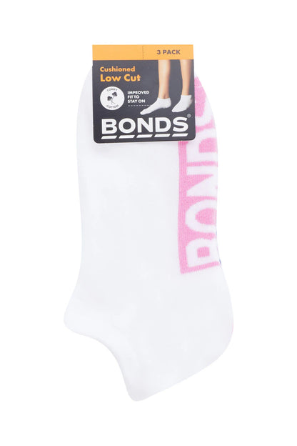 Bonds Kids Logo Cushioned Low Socks 3PK