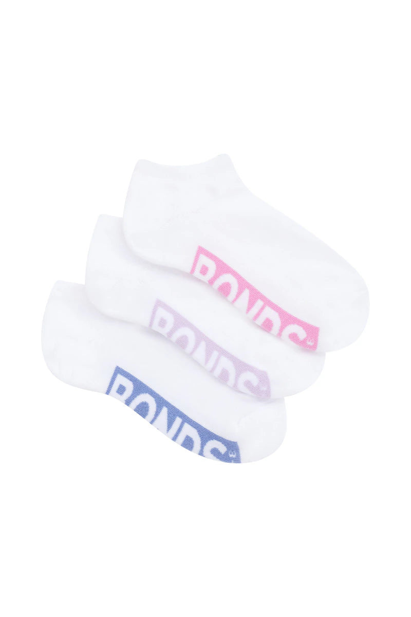 Bonds Kids Logo Cushioned Low Socks 3PK