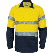 DNC HiVis Cool-Breeze Close Front Cotton Shirt with 3M R/Tape - Long sleeve