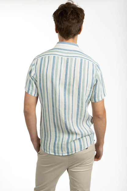 James Harper SS Stripe Linen Shirt